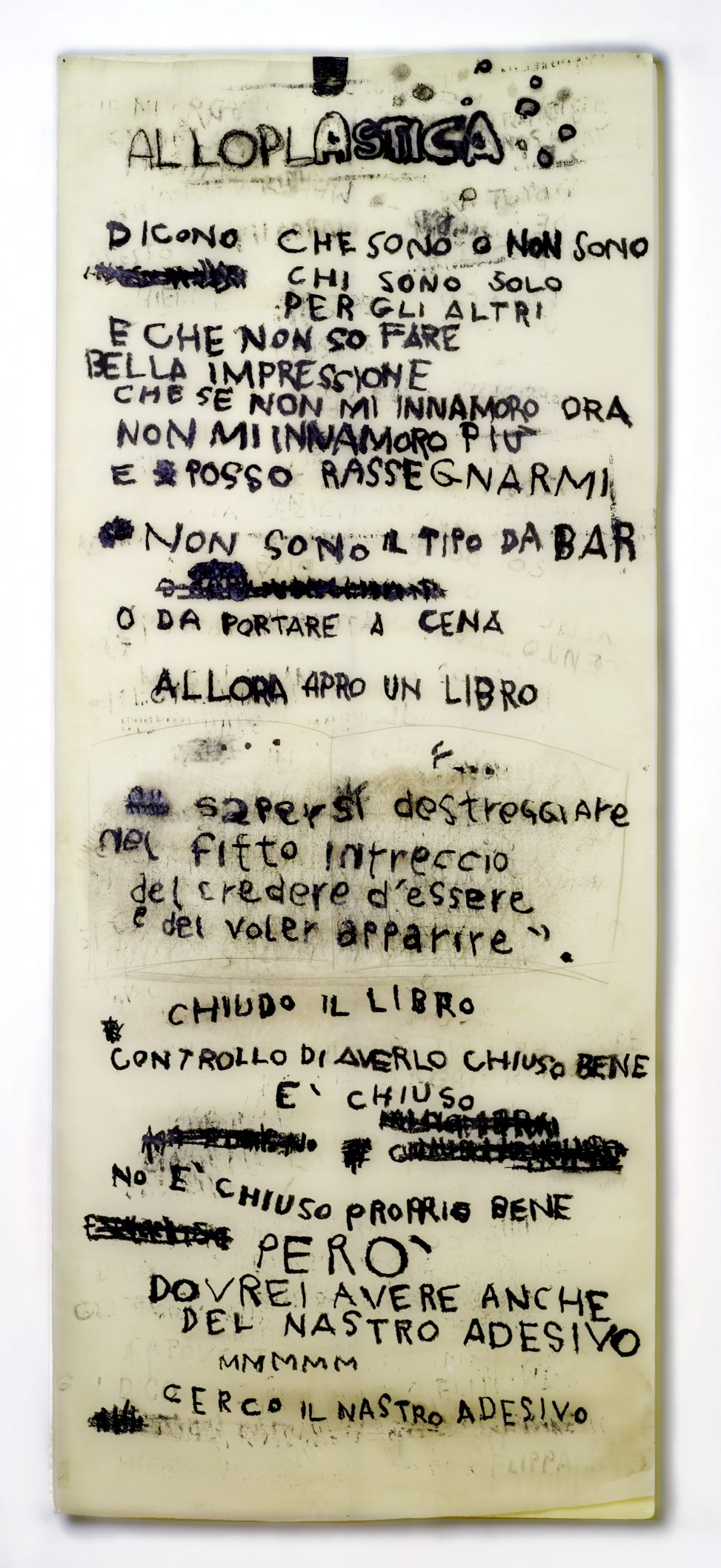 Roberto Cuoghi - Alloplastica (writing with Pechan prisms)