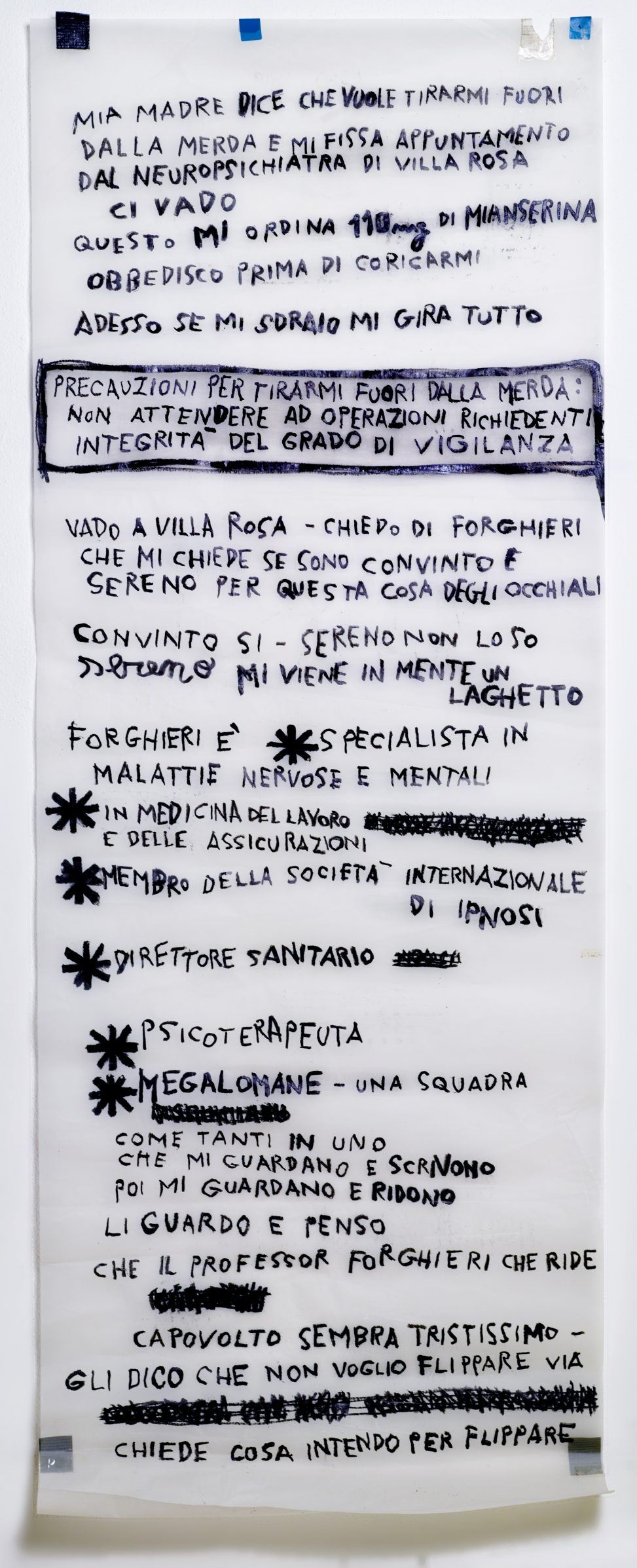 Roberto Cuoghi - Villa Rosa (writing with Pechan prisms)
